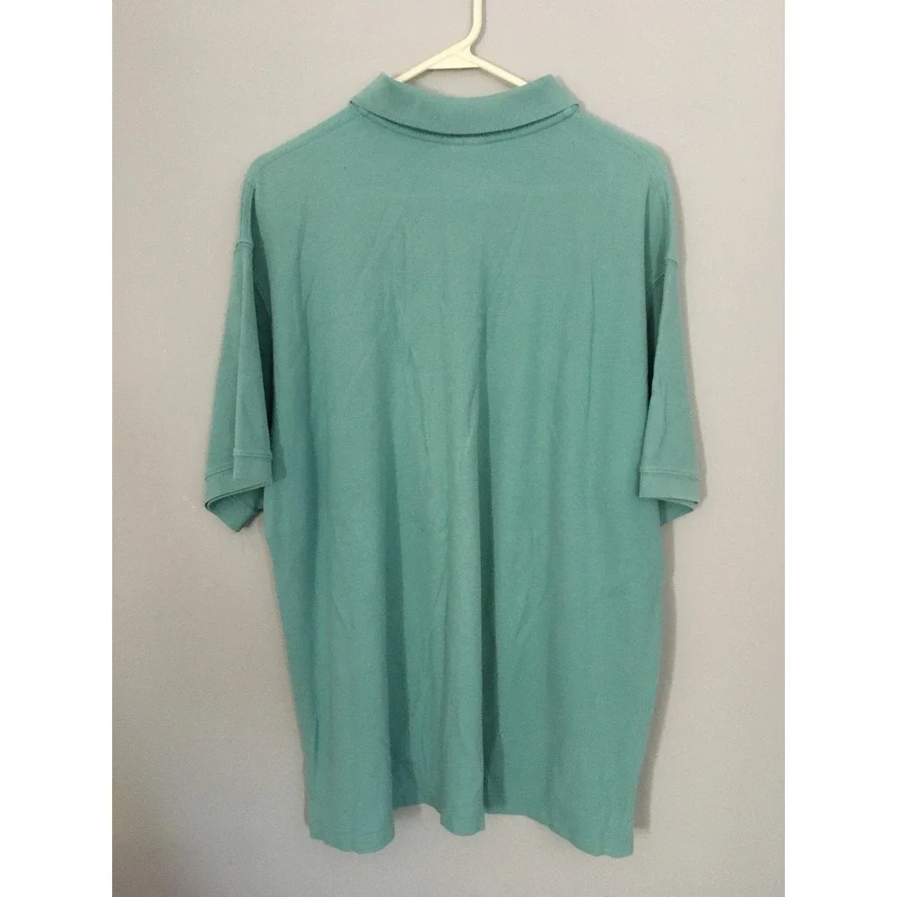 LL Bean Polo Shirt Mens Large Teal Green Pique Knit‎ Short Sleeve Golf Classic - Picture 2 of 12